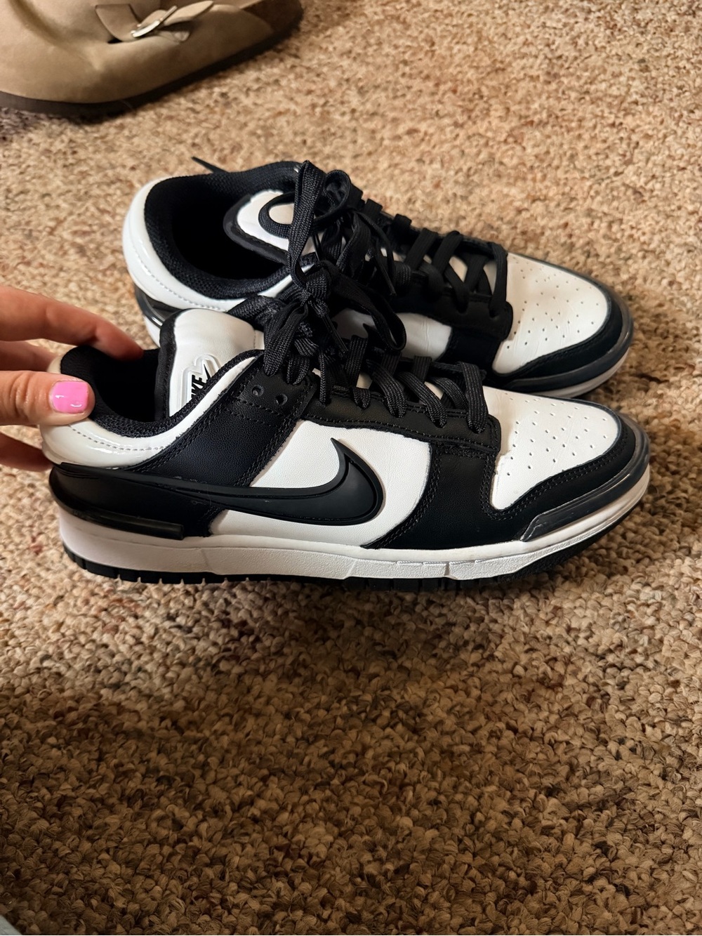 Nike Black and White Low-Top Skate-Inspired Sneakers
